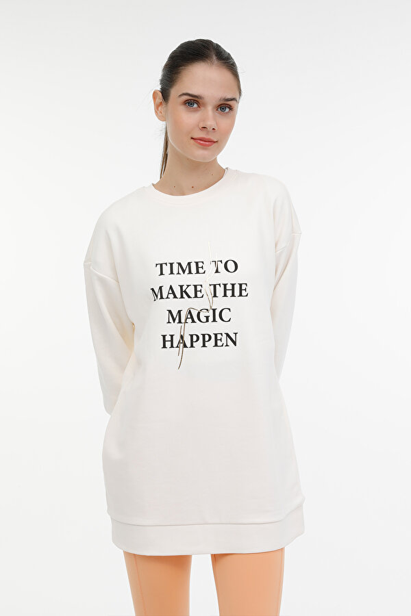 WL DELLA LONG 16GD20 3PR Ekru Kadın Sweatshirt