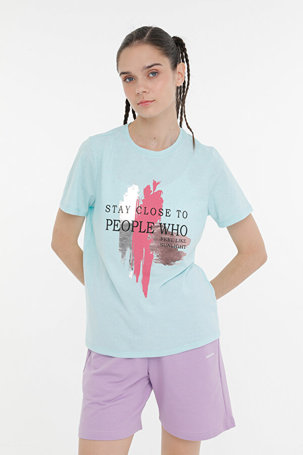 WL LAYLA 11FN17 3PR A MINT Kadın Kısa Kol T-Shirt