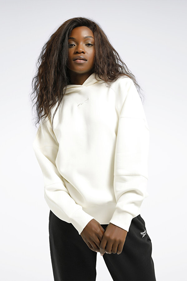 LUX OVERSIZED HOODIE Ekru Kadın Sweatshirt