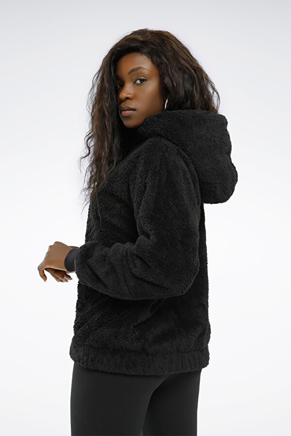 Reebok Lux Teddy Hoodie Черный Женщина Толстовка С Капюшоном