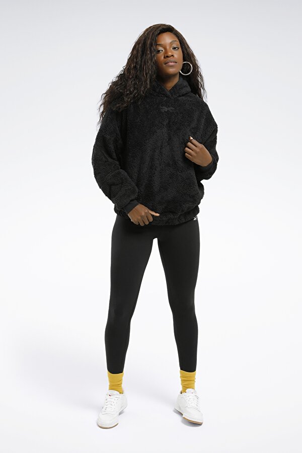 Reebok Lux Teddy Hoodie Черный Женщина Толстовка С Капюшоном