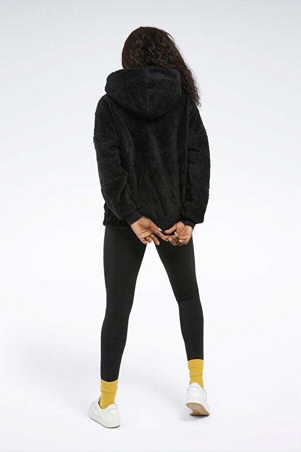 Reebok Lux Teddy Hoodie Черный Женщина Толстовка С Капюшоном