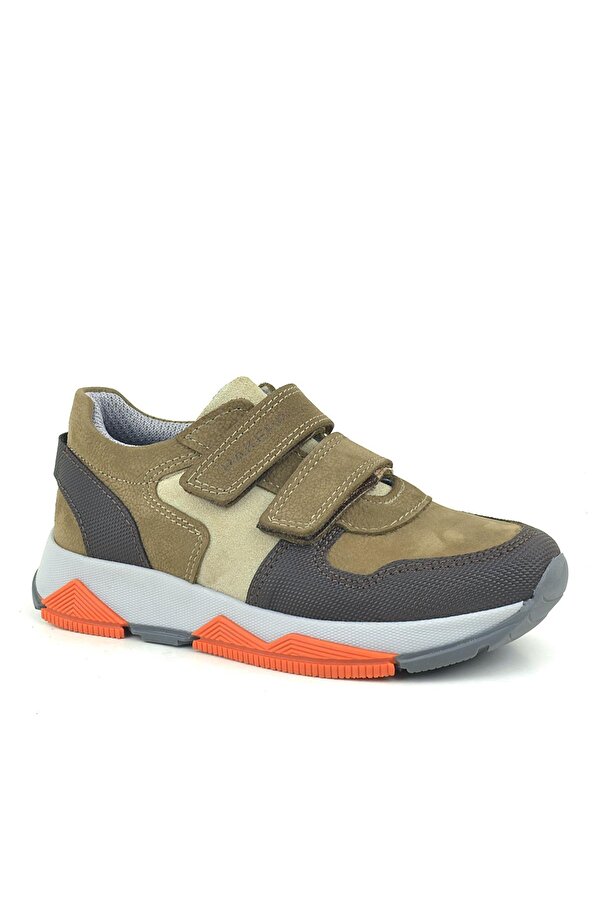 Hakiki Deri Kahverengi Çocuk Sneakers Spor Ayakkabı