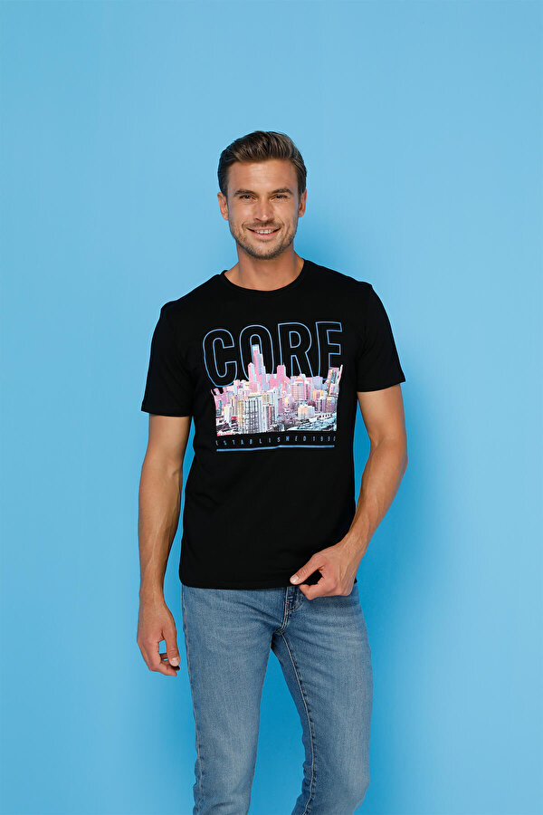 JCOBOOSTER TEE SS CREW NE Siyah Erkek Kısa Kol T-Shirt