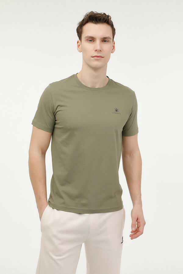 M-CT102 BSC C NK T-SH 4FX Haki Erkek Kısa Kol T-Shirt
