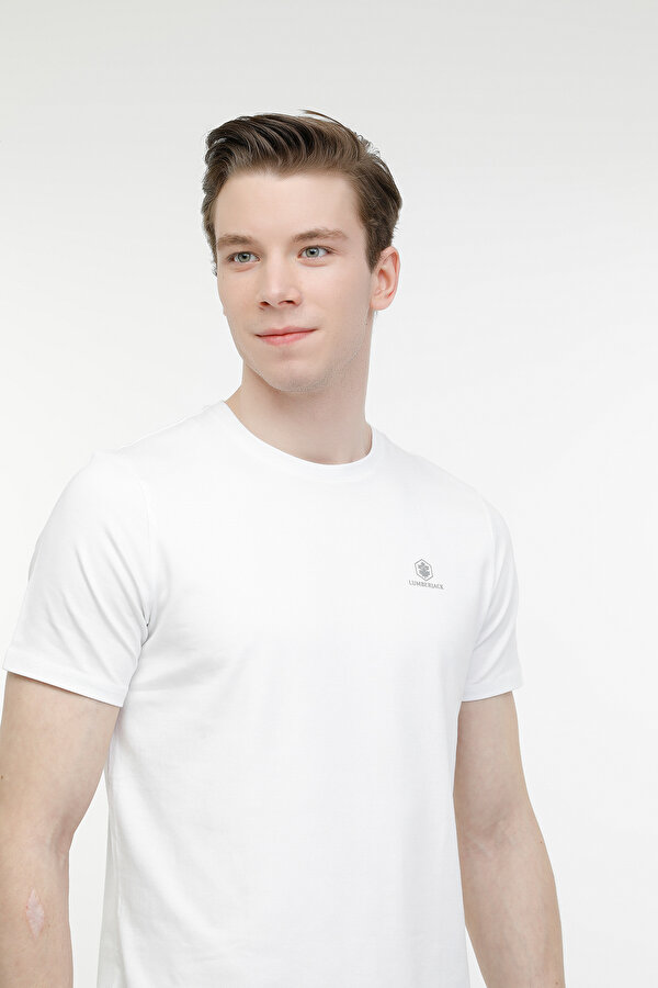 Lumberjack M-Ct110 Bsc C Nk T-Sh 4Fx Белый Мужчина Футболка