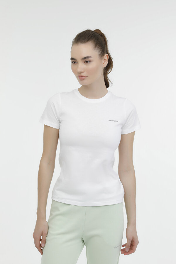 WB C NECK 11CT122 4FX Beyaz Kadın Kısa Kol T-Shirt
