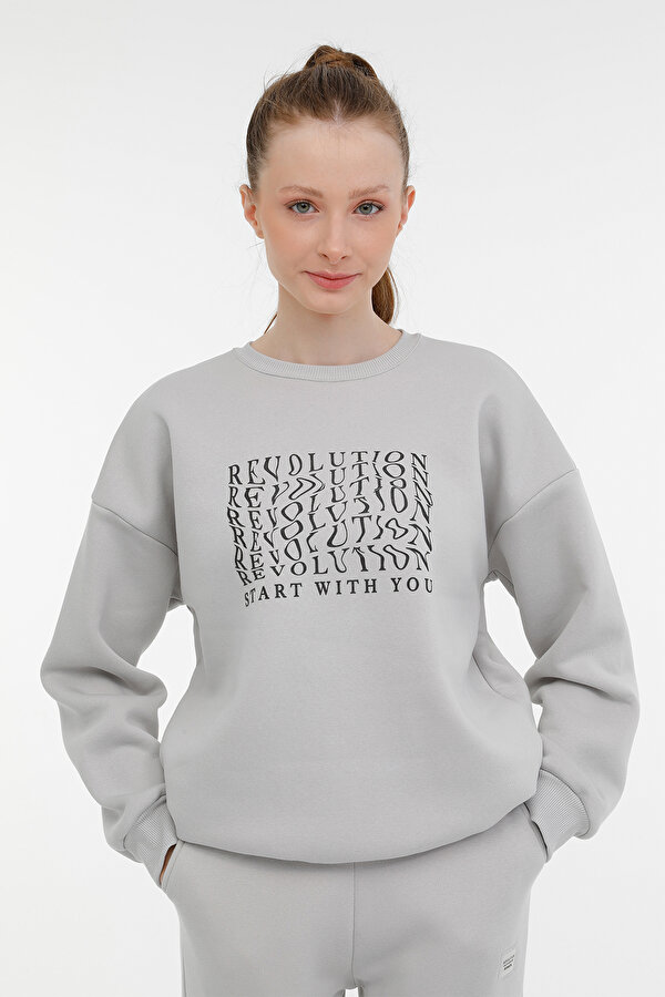 WL RACHEL 16SDK203 3PR Gri Kadın Sweatshirt