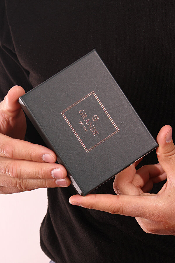 841 Unisex hakiki deri kartlık akordiyon cüzdan CRAZY GRİ