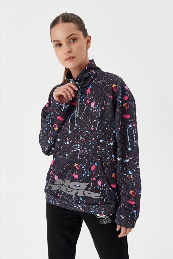 Kadın Sweatshirt Crop Batik 72524