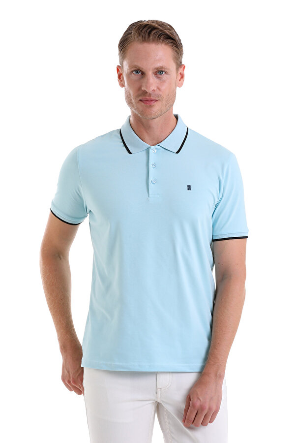 Mavi Regular Fit Düz 100% Pamuk Polo Yaka Tişört
