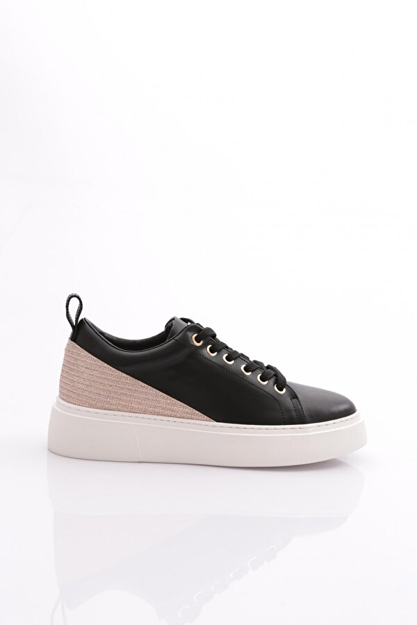 Es851 Kadin Kalin Taban Halhal Detayli Silver Taşli Sneakers Ayakkabi