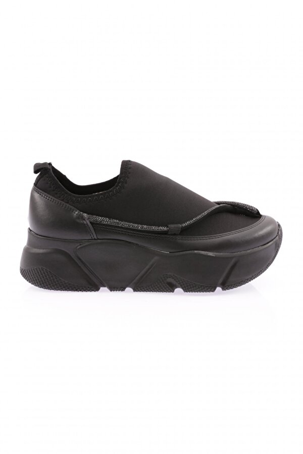 M380-22K Kadin Strech Taşli İp Detayli Mega Kalin Taban Sneakers Ayakkabi