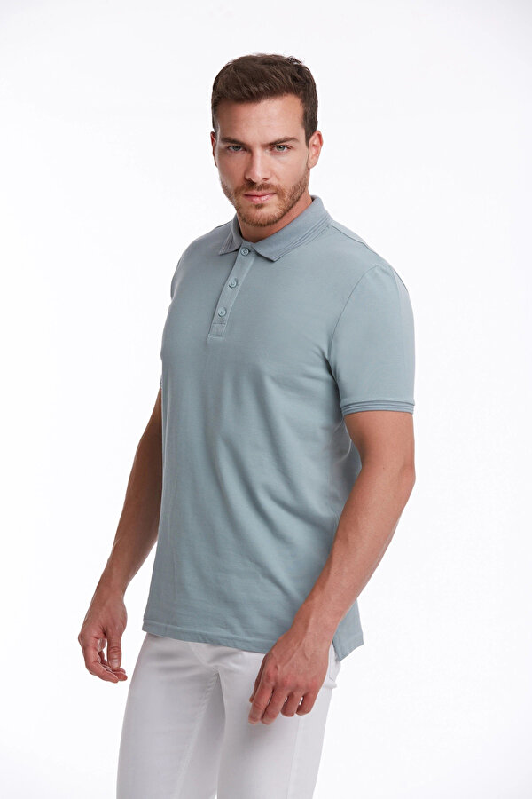 Mavi Regular Fit Düz 100% Pamuk Polo Yaka Tişört