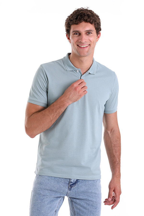 Mavi Regular Fit Polo Yaka Düz %100 Pamuk Pike Tişört