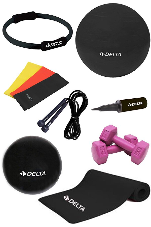 10 MM Minderli PSS Siyah Full Pilates Seti ( 75 cm - 20 cm )