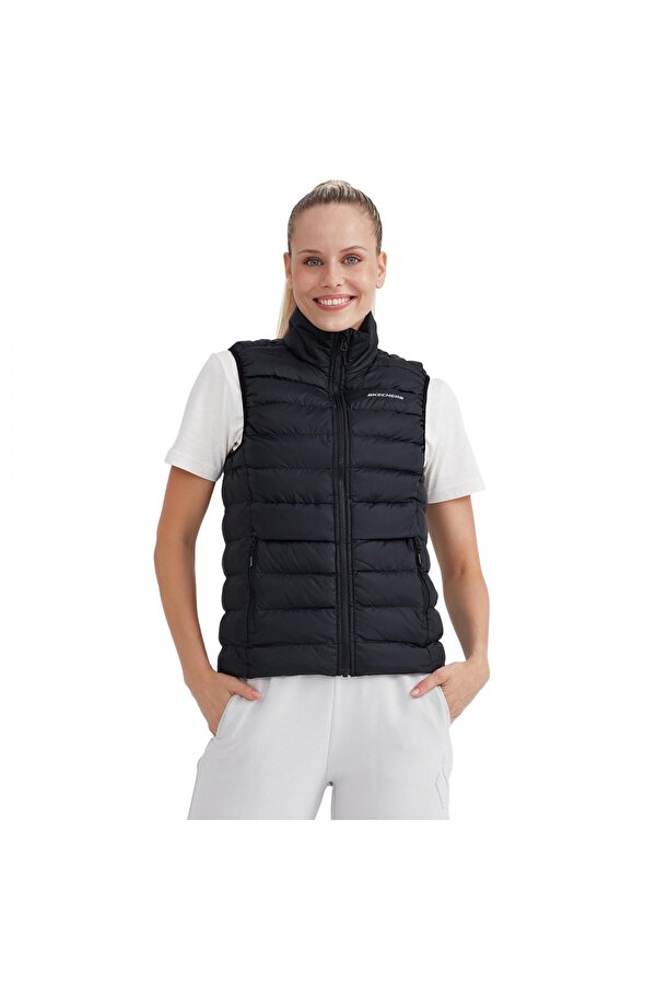 S231239 W Outerwear Padded Vest Siyah Kadın Yelek