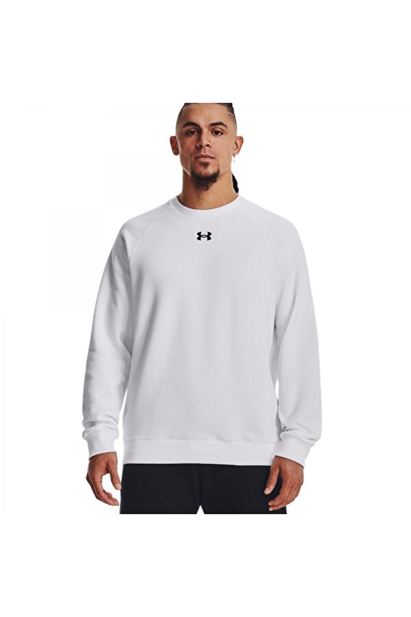 1379755 Ua Rival Fleece Crew Beyaz Erkek Sweatshirt