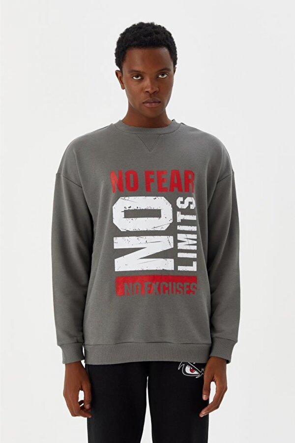 Erkek Sweatshirt Gri M500233