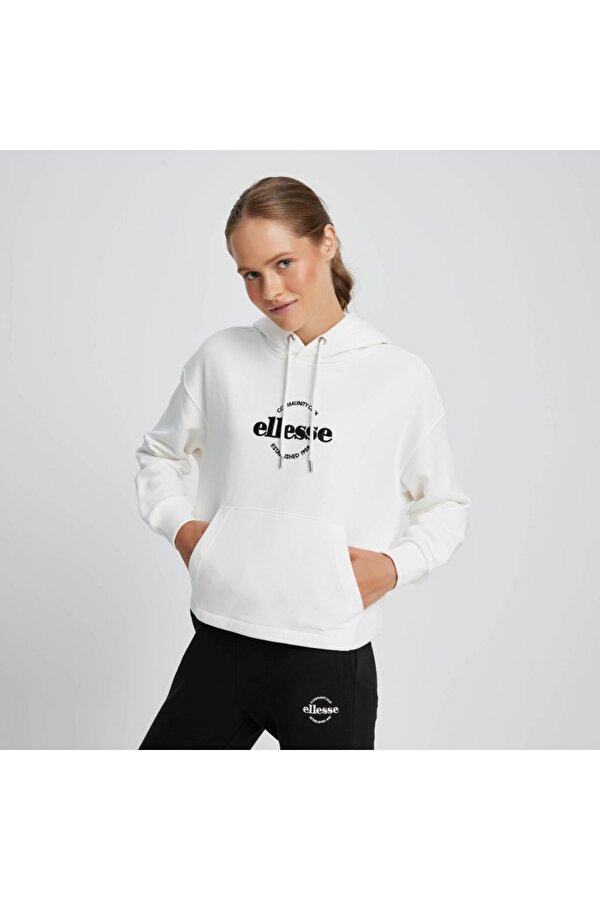 Kadın Sweatshirt Kapüşonlu Ekru