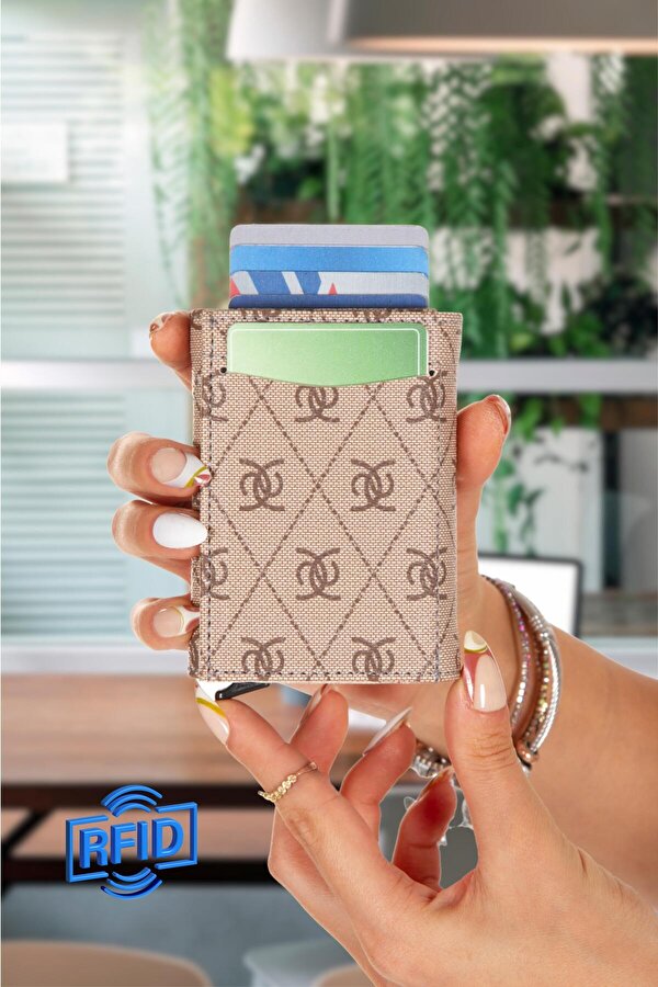 Otomatik Mekanizmalı Kutulu Kartlık Cüzdan Alüminyum Mekanizmalı Anti RFID Özellikli