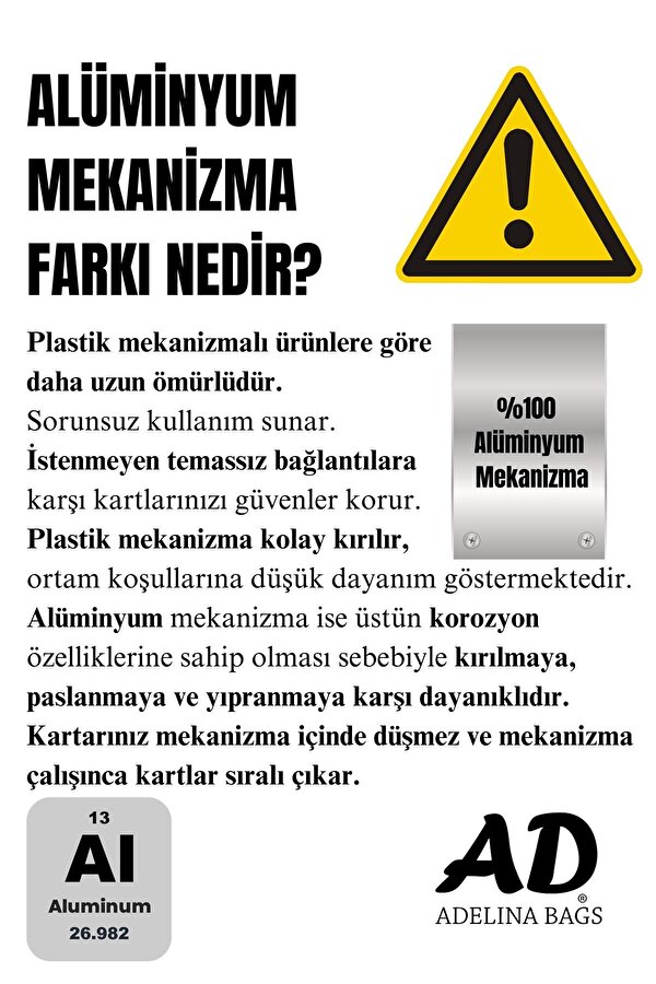 Otomatik Mekanizmalı Kutulu Kartlık Cüzdan Alüminyum Mekanizmalı Anti RFID Özellikli