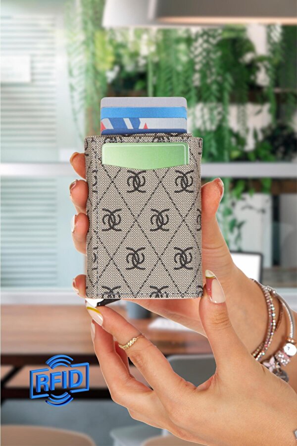 Otomatik Mekanizmalı Kutulu Kartlık Cüzdan Alüminyum Mekanizmalı Anti RFID Özellikli