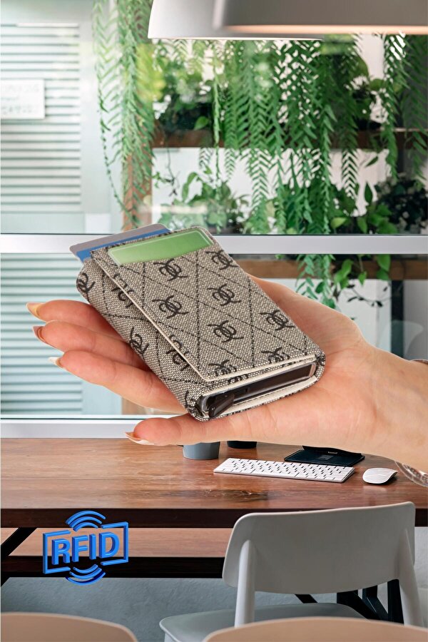 Otomatik Mekanizmalı Kutulu Kartlık Cüzdan Alüminyum Mekanizmalı Anti RFID Özellikli