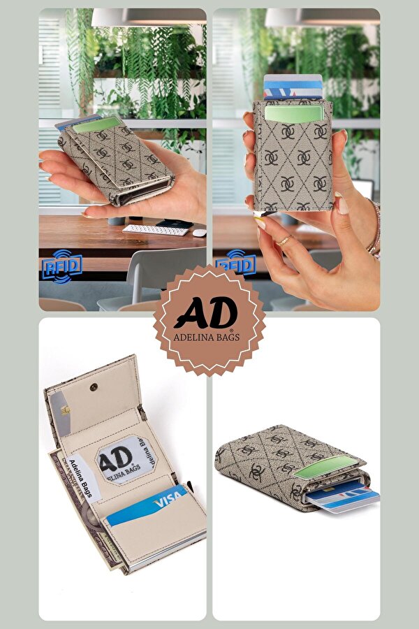 Otomatik Mekanizmalı Kutulu Kartlık Cüzdan Alüminyum Mekanizmalı Anti RFID Özellikli