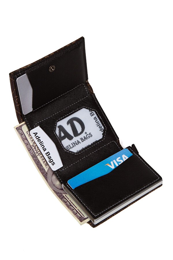 Otomatik Mekanizmalı Kutulu Kartlık Cüzdan Alüminyum Mekanizmalı Anti RFID Özellikli