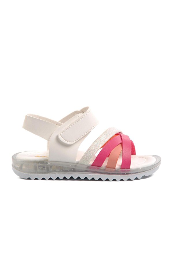 Arz 9000-B Beyaz-Fuşya-Pembe Bebek Sandalet