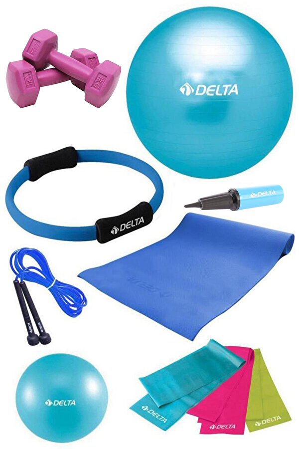 4 MM Minderli PTS Turkuaz Full Pilates Seti ( 65 cm - 20 cm )