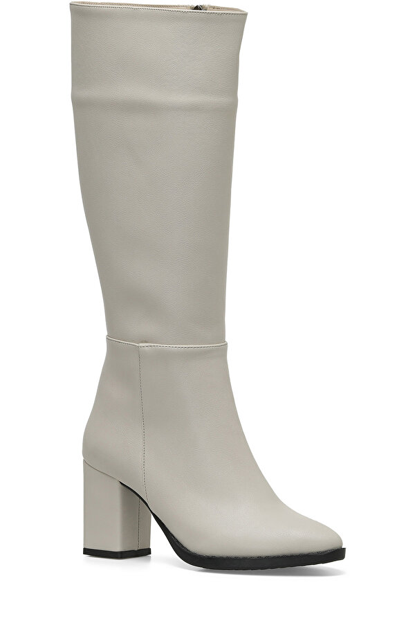 YOKO 3PR Bej Kadın Topuklu Çizme