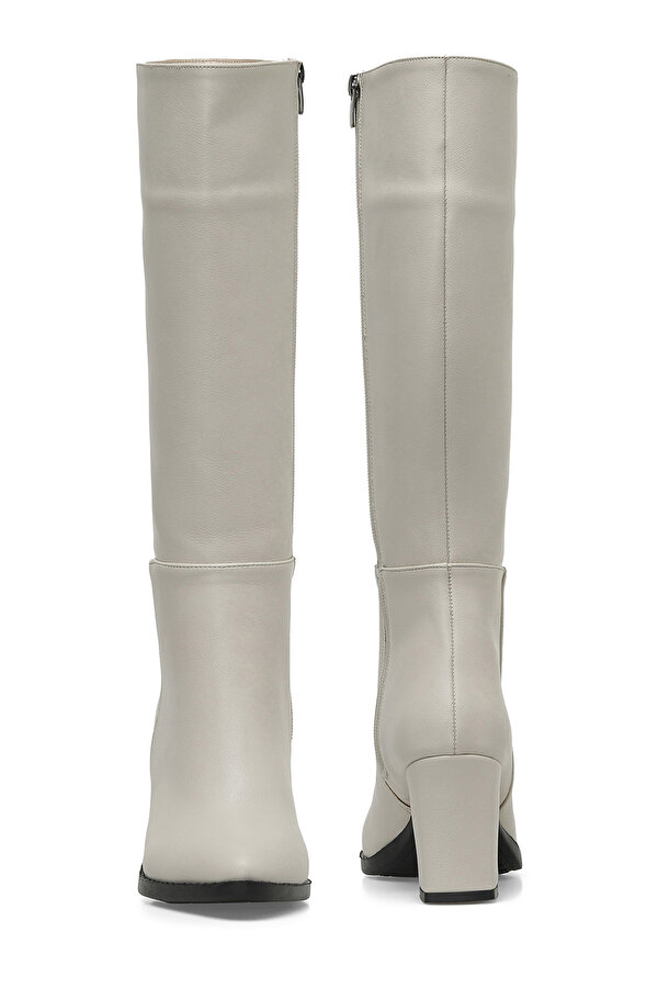 YOKO 3PR Bej Kadın Topuklu Çizme