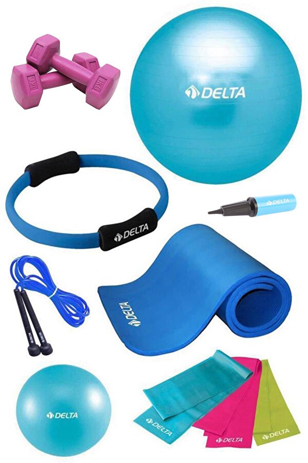 15 MM Minderli PTS Turkuaz Full Pilates Seti (65 cm 20 cm)