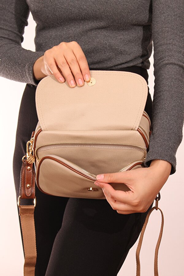 JN-43 KADIN BAGET ÇANTA EL ÇANTASI KOL ÇANTASI OMUZ ÇANTASI KUM