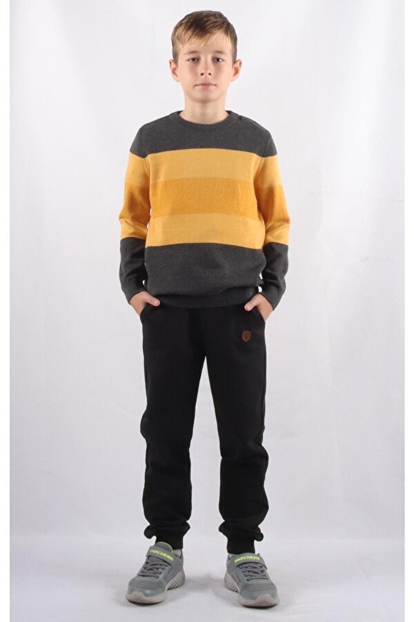 ÖZEL KOLEKSİYON RENK BLOKLU ÇOCUK TRİKO KAZAK (C21-5192)