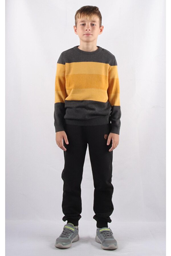 ÖZEL KOLEKSİYON RENK BLOKLU ÇOCUK TRİKO KAZAK (C21-5192)