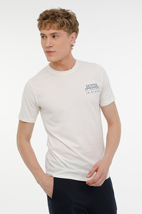 MR NEST 11SK01 3PR Ekru Erkek Kısa Kol T-Shirt