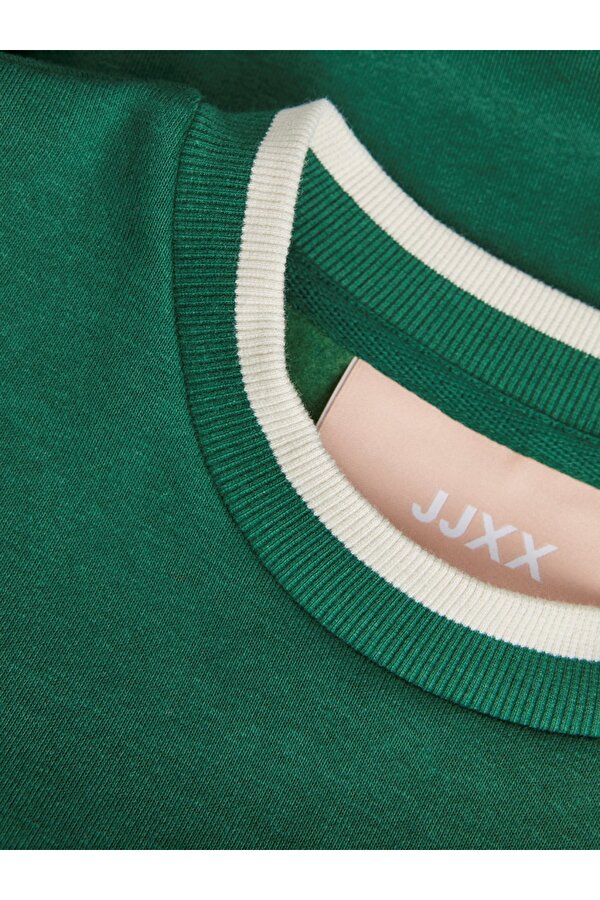 Bisiklet Yaka Rahat Kesim Baskılı Yeşil Kadın Sweatshirt 12246744