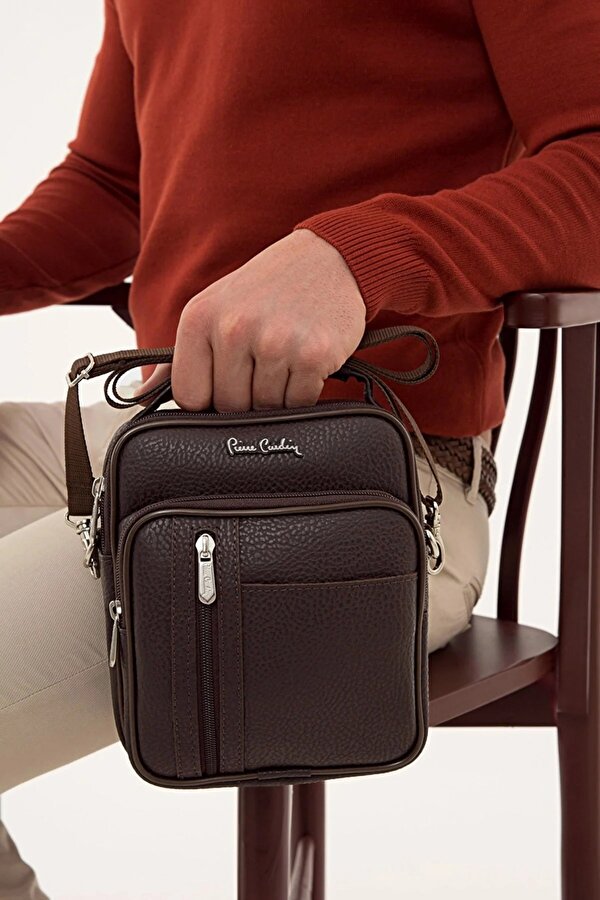 01pc001423 Erkek El çantası Askılı çanta KAHVERENGİ