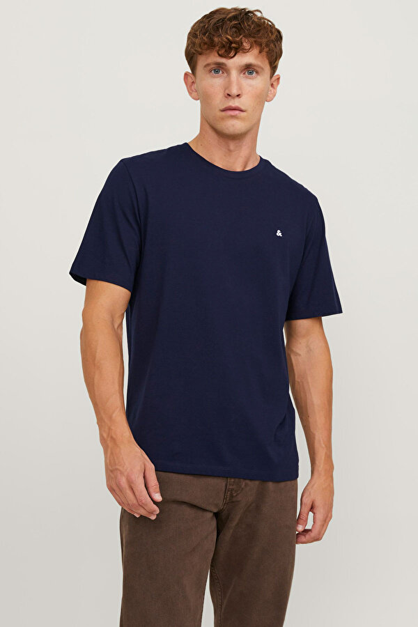 JJEPAULOS TEE SS CREW NEC Lacivert Erkek Kısa Kol T-Shirt