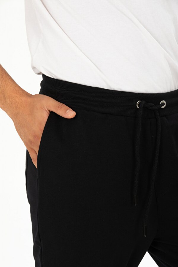 Erkek Basic Regular Fit Paçası Ribanalı Jogger Eşofman Altı