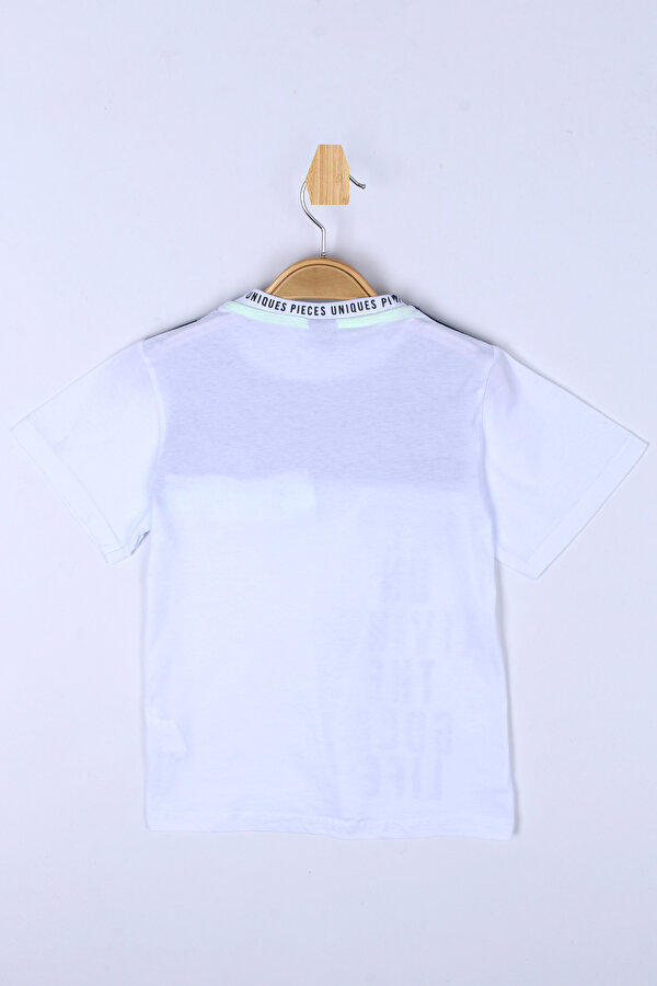 Erkek Çocuk Lacivert Fermuar ve Neon Detay 8-13 Yaş T-Shirt 6205