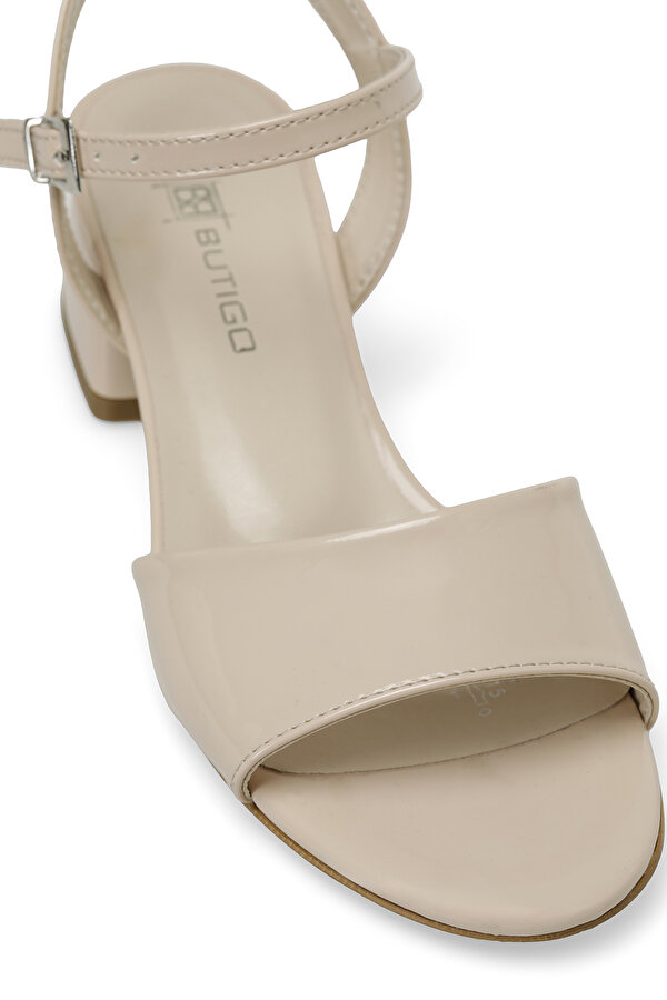 24S-098 4FX Bej Kadın Topuklu Sandalet