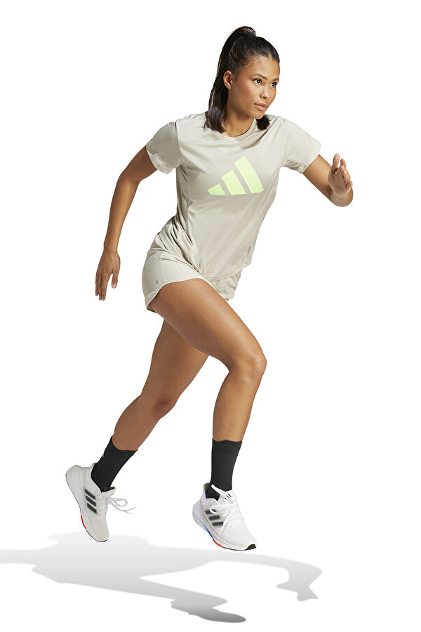 RUN IT TEE Bej Kadın Kısa Kol T-Shirt