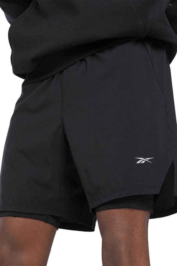 Reebok Running 2-1 Short Черный Мужчина Шорты