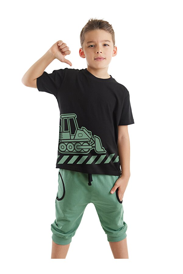 Dozer Yolda Erkek Çocuk T-shirt Kapri Şort Takım
