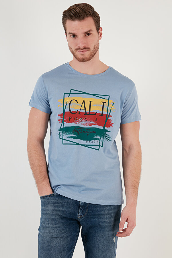 Erkek T Shirt 541CALIFORNIA24 İNDİGO