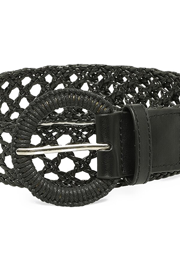 HASIR DELIKLI SYH -4FX Siyah Kadın Kemer